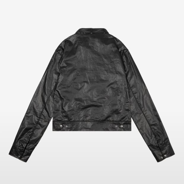 아캄 레더 크롭 자켓 technical coated jacket