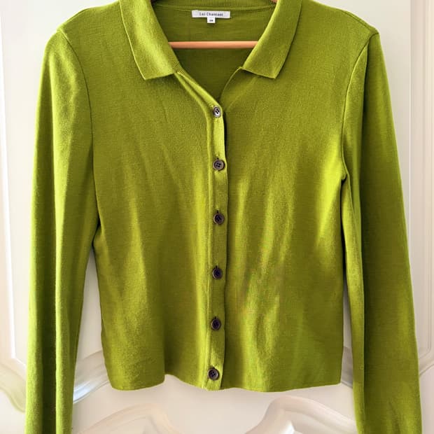 Lui Chantant 올리브 니트 가디건
