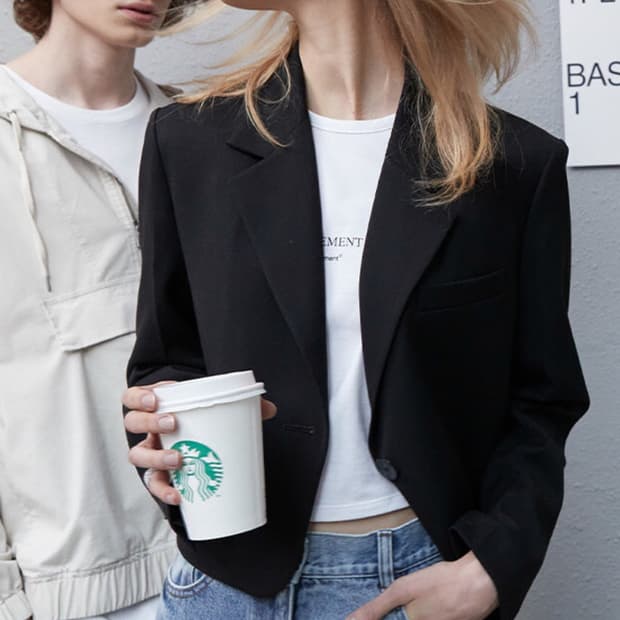 브플먼트 원버튼 크롭 자켓