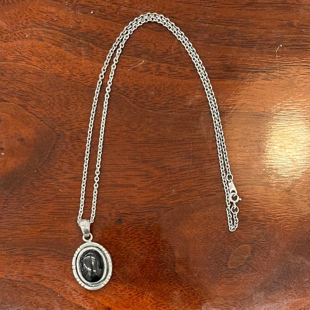 빈티지 925 실버 오닉스 목걸이