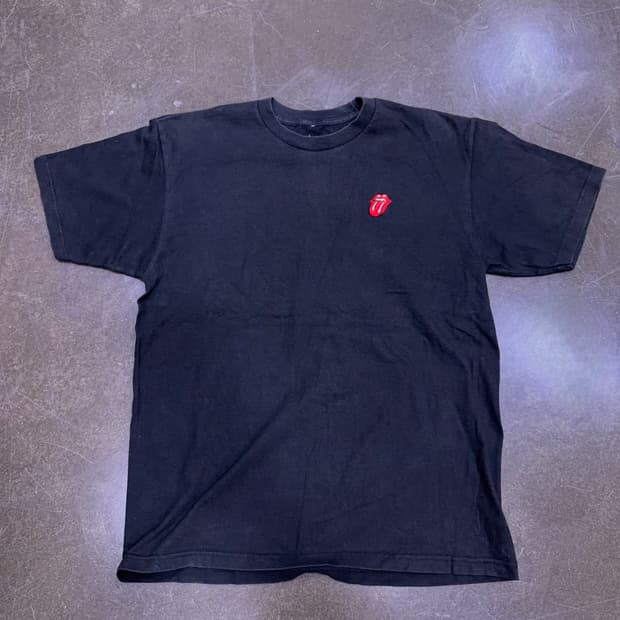 브라바도 롤링스톤즈 로고 패치 루프휠 반팔티 블랙 XL