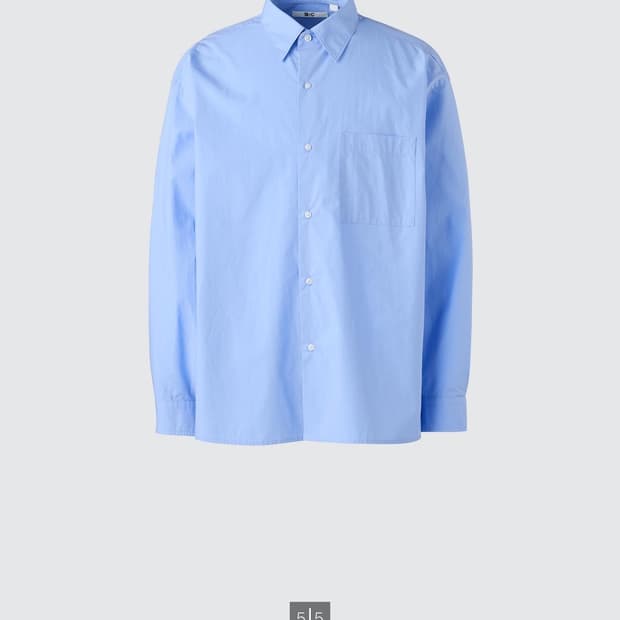 uniqlo C 유니클로 C 브로드클로스 오버사이즈 셔츠 블루 XL