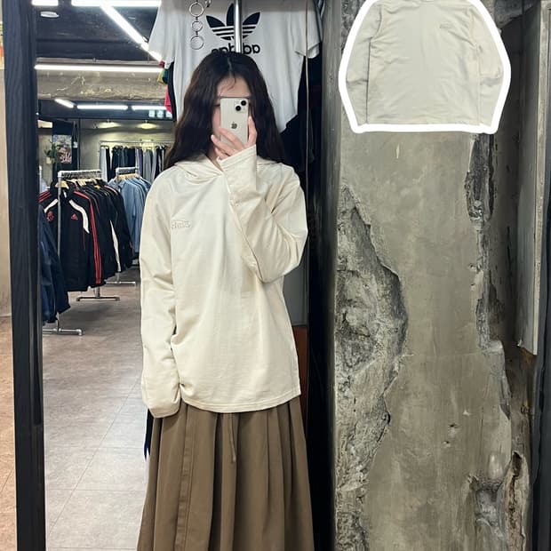이미스 후드 긴팔티 아이보리 S #csz2444
