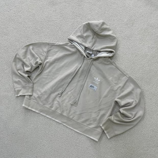 L 아디다스 여성 크롭 후드티 0331M