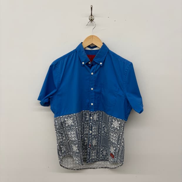 디키즈 블루 패턴 반팔 셔츠 공용M