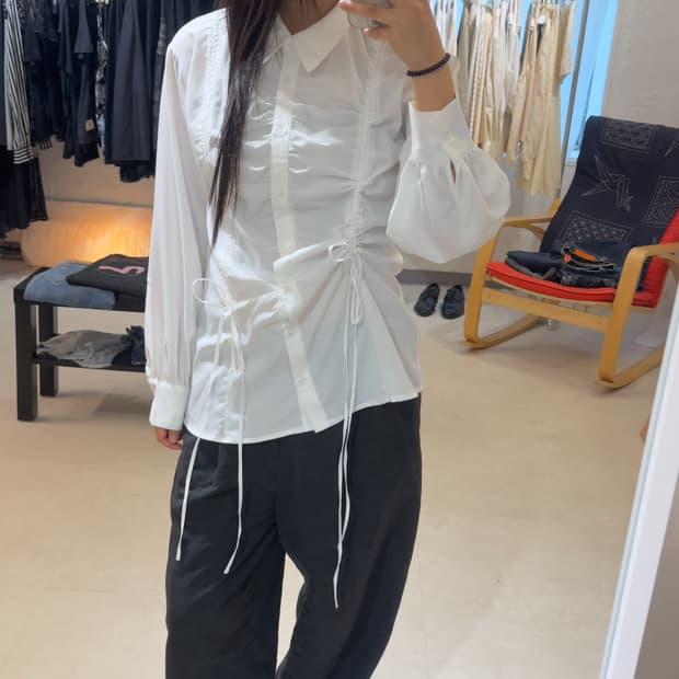 AZUL BY MOUSSY _ string shirring shirt