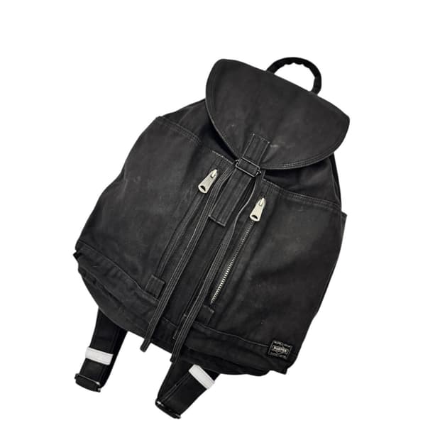 포터 페이지 헤링본 럭색 백팩 블랙