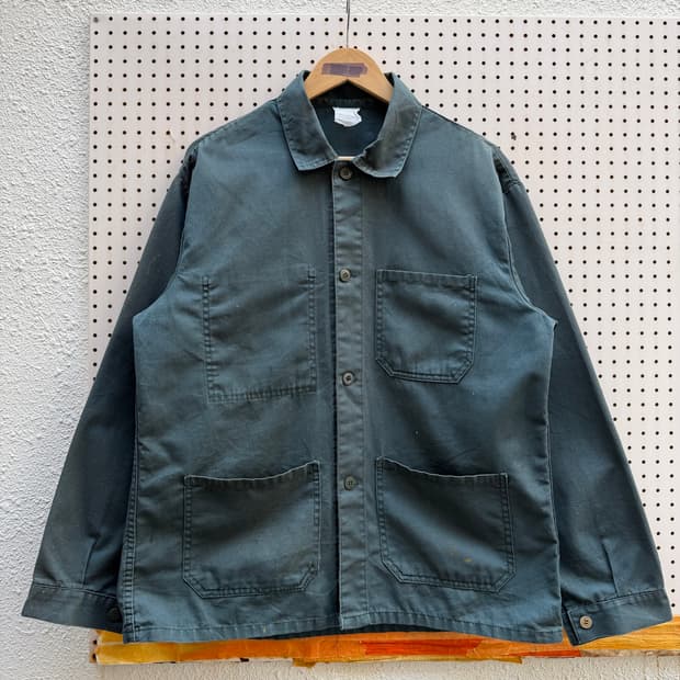DISTRESSED FADED 70s SAGE GREEN 프렌치워크자켓