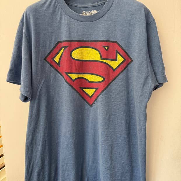 OLD NAVY 슈퍼맨 로고 페이드 빈티지 티셔츠 L 