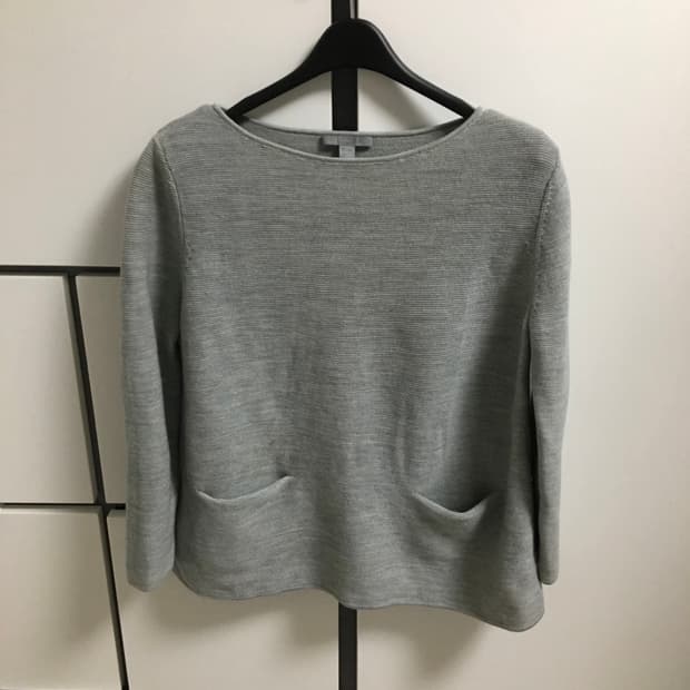 울 100% COS 코스 회색 7부 니트