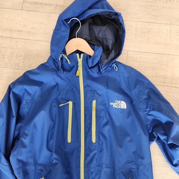 남자 노스페이스 블루 바람막이 후드 자켓