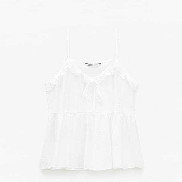 미쏘 리본 프릴 뷔스티에 아이보리 M