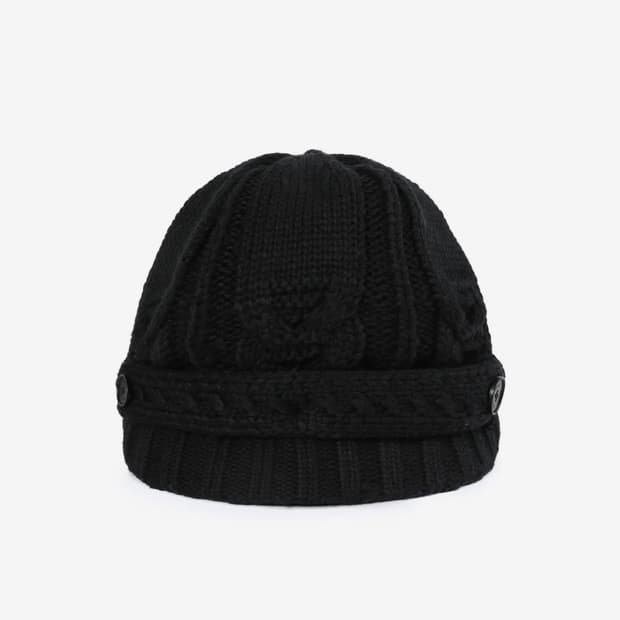 Cable knit beret BLACK