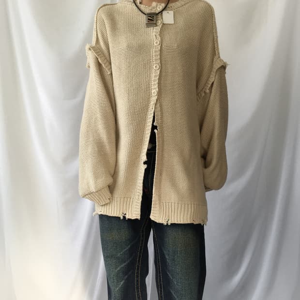 Grunge point knit cardigan