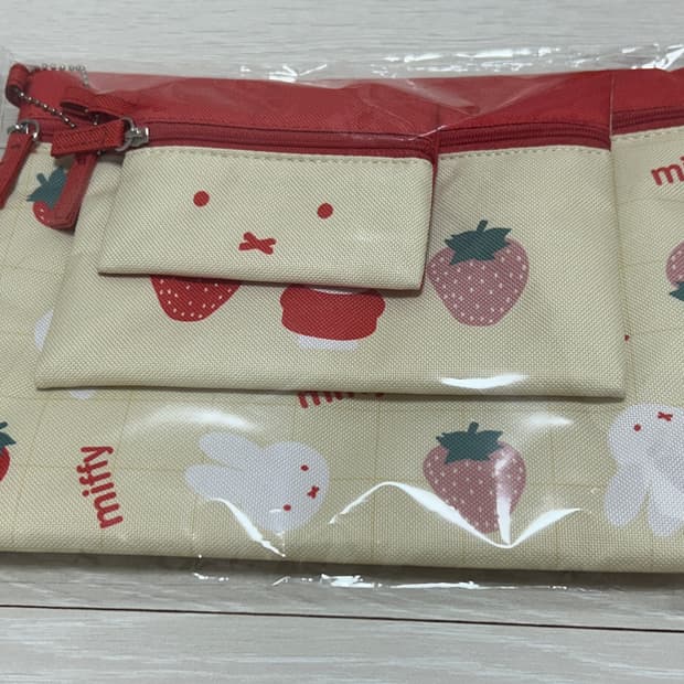 미피 딸기 사각 파우치 3종 세트