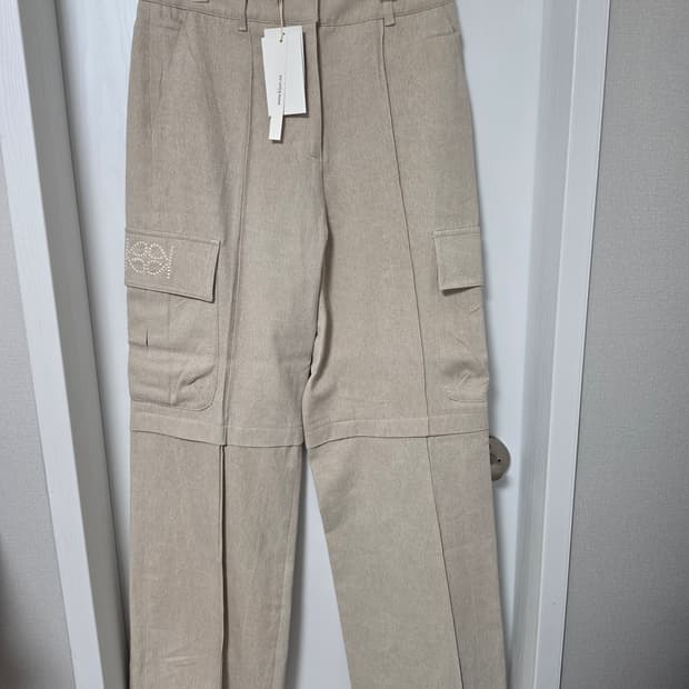 기준 코튼 카고 팬츠 라이트베이지 m 새상품 (기장수선ㅇ)