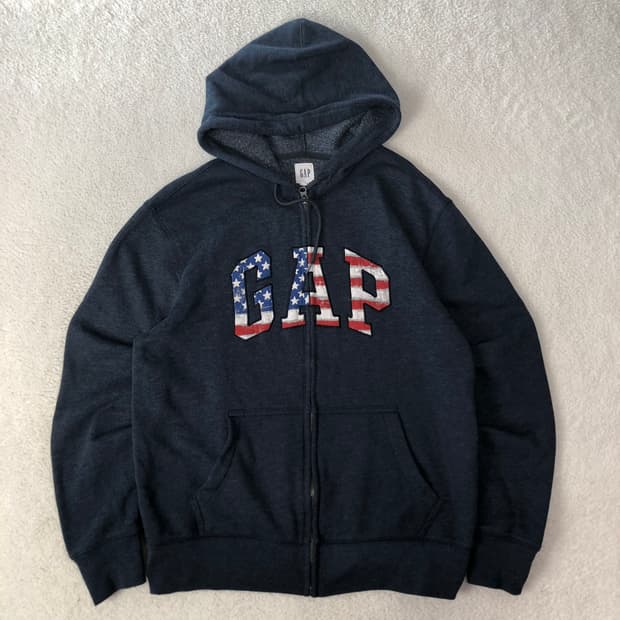 갭 성조기 로고 후드집업