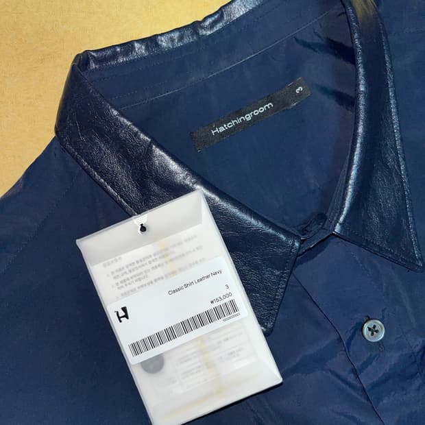해칭룸 Classic shirt leather navy 3