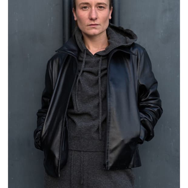 Knit hoodie /balck