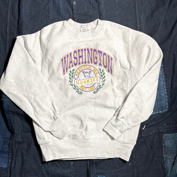 00‘s 챔피온 리버스위브 워싱턴 허스키 스웻셔츠 S