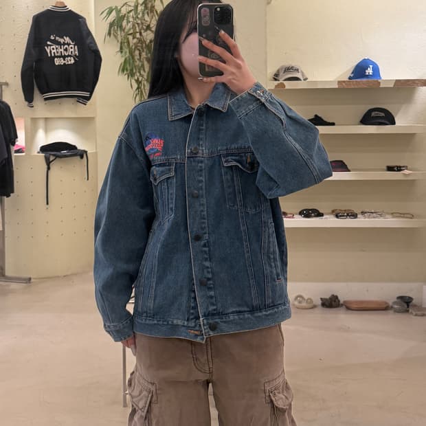 플래닛 할리우드 홍콩 빅로고 데님 자켓 U633