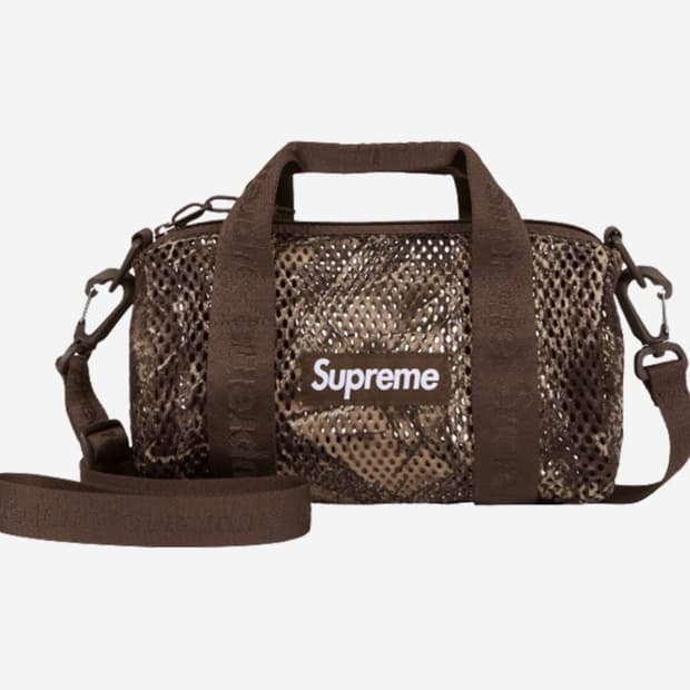 슈프림 메쉬 미니 더플백 트루팀버 카나티 카모 - 25SS