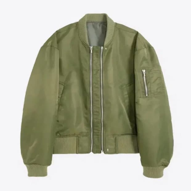 (M) stu 더블웨이 쇼트 봄버 카키