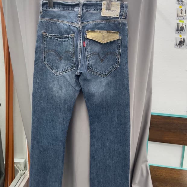 리바이스523 브라운 백탭 레귤러 데님팬츠 