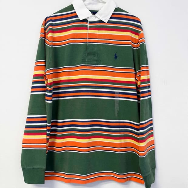 폴로랄프로렌 멀티 스트라이프 럭비 카라 긴팔티(L) 판매합니다