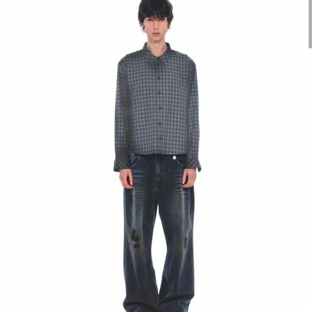 (L)이어스트 대디체크셔츠 차콜