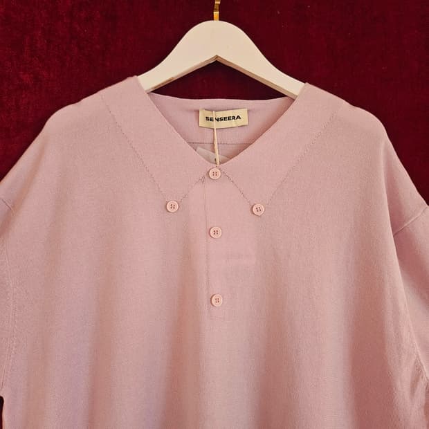 (새상품)센스에라(Senseera) 텐셀(Tencel) 반팔 니트 L