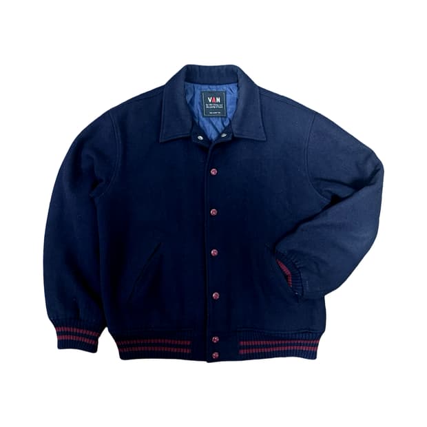 90S VAN JACKET INC 반 멜튼 울 스타디움 자켓