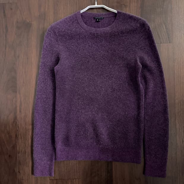 띠어리 캐시미어100 퍼플 니트