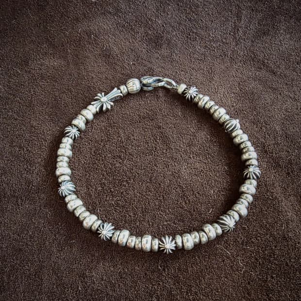 Silver 925 peace & cross bold bracelet