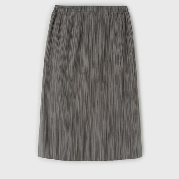 LFM Accord Crease Midi Skirt / Gray