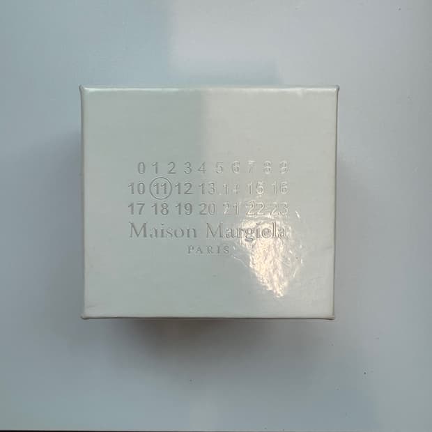 메종마르지엘라 블루 로고 스털링 실버링 8사이즈