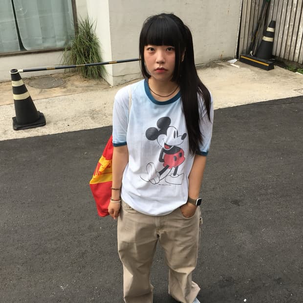 미키마우스 반팔 티셔츠 링거티