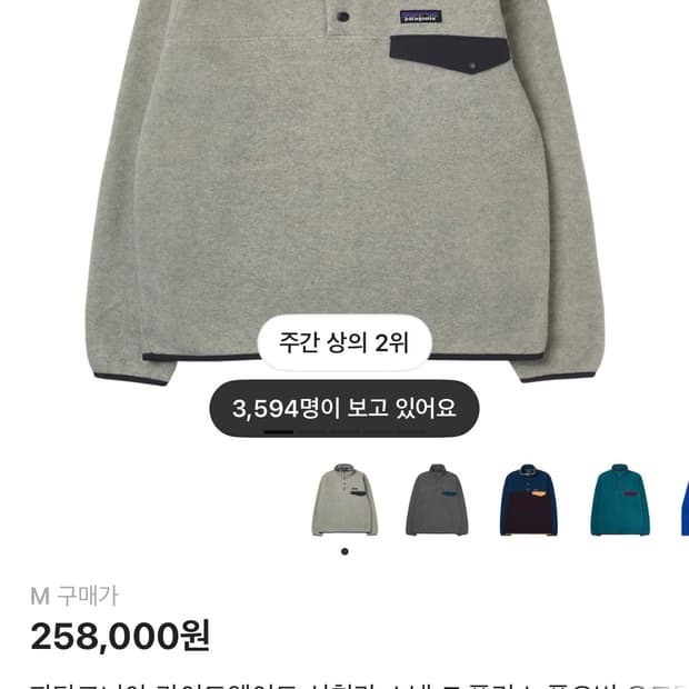 파티고니아 신칠라 오트밀 M