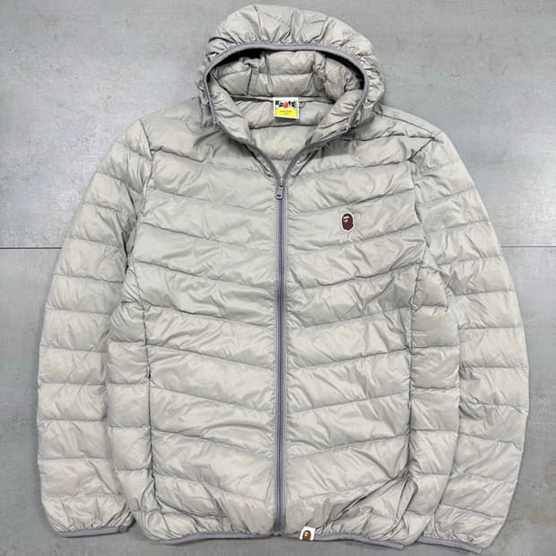 베이프 경량패딩 그레이