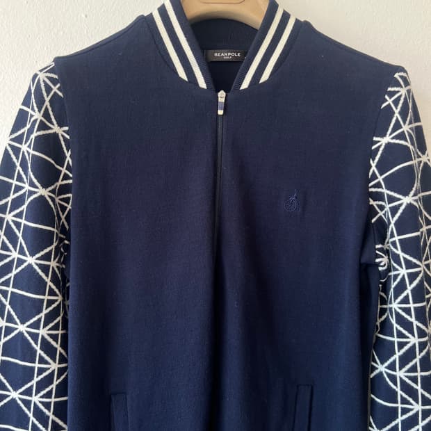 빈폴골프 여성 네이비 골프니트점퍼 집업점퍼