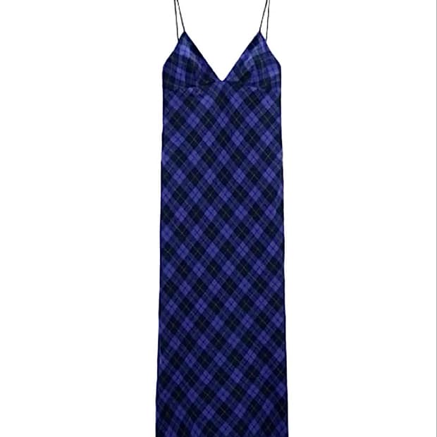 [ZARA] 체크 슬립 롱원피스