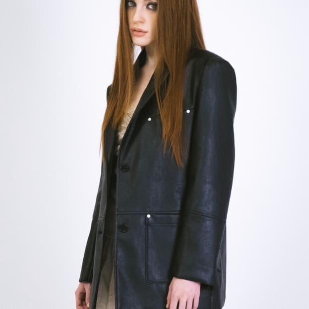 시스에이 OVERFIT LEATHER BLAZER JACKET /BLAC