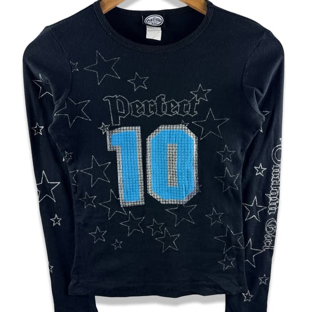 USA 키치 스타글리터 딱붙롱슬리브2736