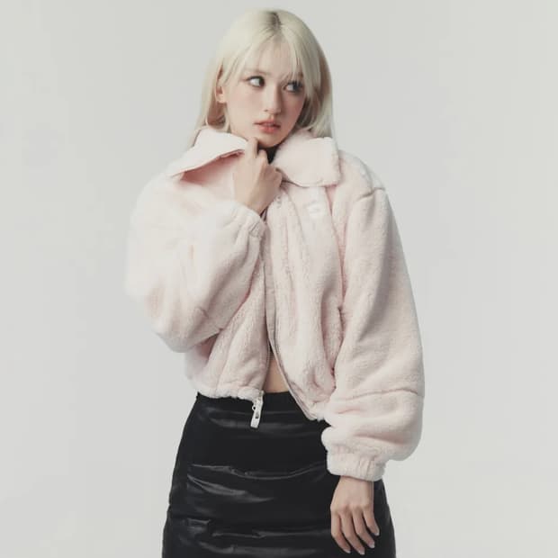 노스페이스 퍼피 플리스 자켓 페일피치