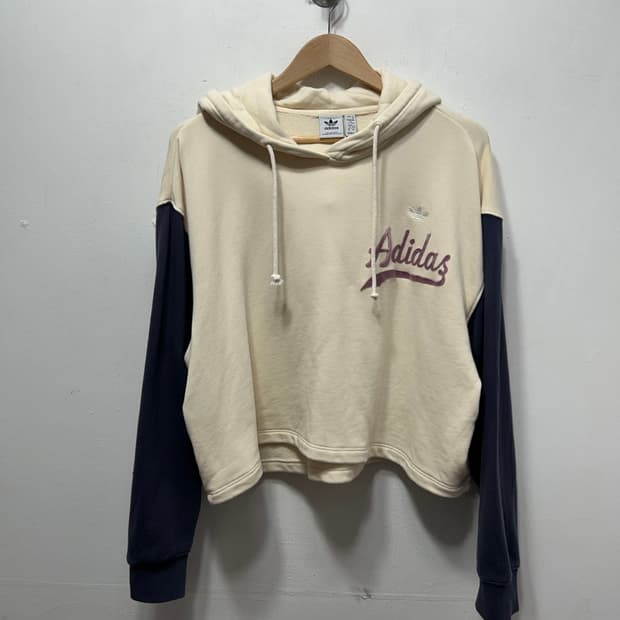 아디다스 여성 후드 아노락 크롭긴팔 베이지 L