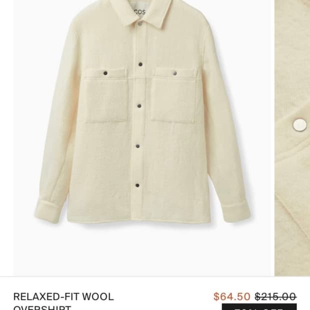 Cos 릴랙스드 핏 울 오버셔츠
