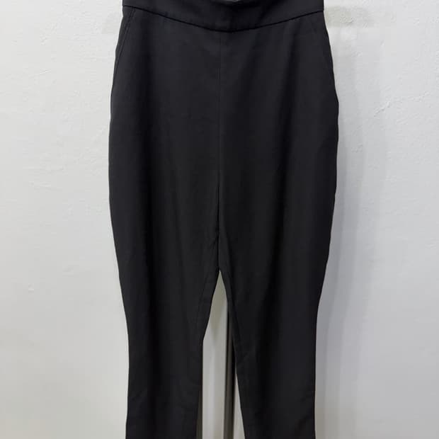 정품) 프라다 여성 블랙 슬랙스 지퍼 디테일 바지 38(23)