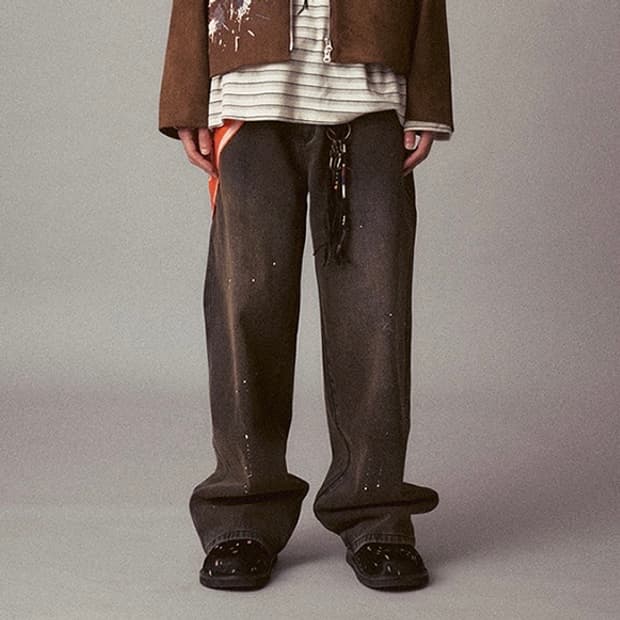 cord 페인티드 데님 팬츠