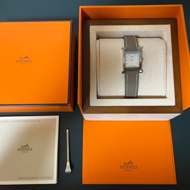 에르메스 H아워 다이아 세팅 자개판 스몰