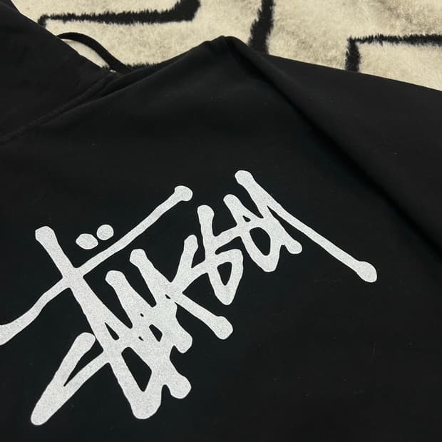 [S]스투시 베이직 후드/블랙/기모